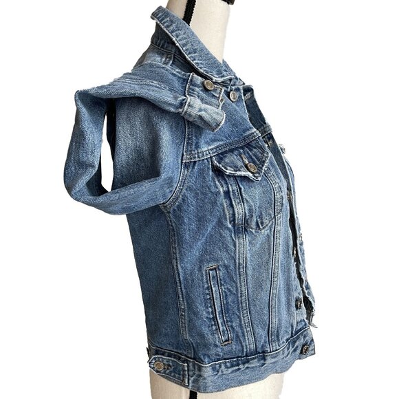 LUCKY BRAND Denim Jean Jacket Tomboy Trucker Size XS/TP Cotton - Picture 6 of 8